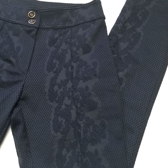 JOSEPH Ribkoff Black Floral Straight Leg Pants 2 - Picture 4 of 8